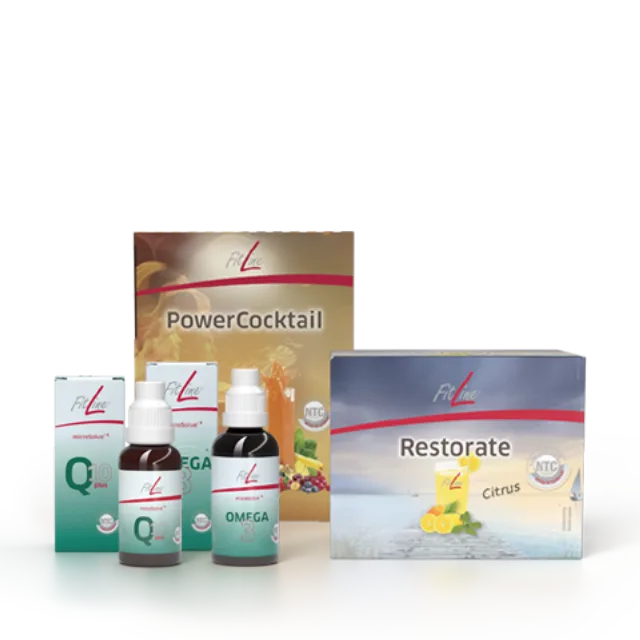 Optimal-Set (PowerCocktail + Restorate Citrus + Q10 microsolve + Omega3 microsolve)